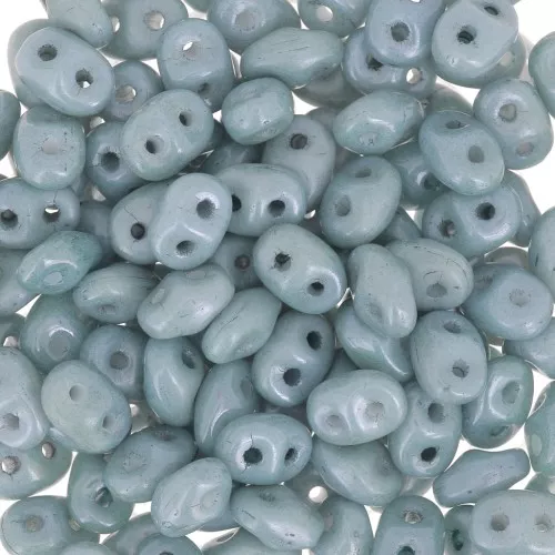 SuperDuo 2,5x5 mm Opaque Green Ceramic Look x10g