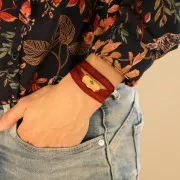 Cuenta cilíndrica WISH con gema de imitación 25x12 mm - Dorado con oro fino - Turquesa x1