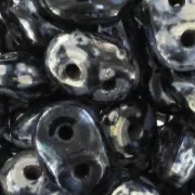 SuperDuo 2,5x5 mm Jet Silver Picasso x10g