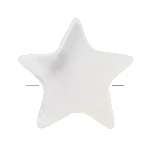 Cuenta de estrella de nácar 6 mm - Natural x1