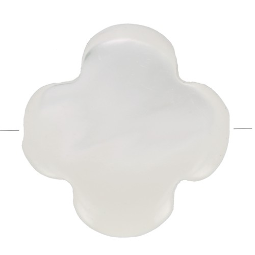 Cuenta de trébol de nácar 10 mm - Natural x1