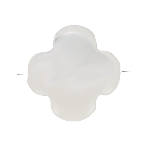 Cuenta de trébol de madreperla 6 mm - Natural x1