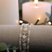 Redondeles de madreperla estilo Heishi 4x2.5 mm - Natural x39cm