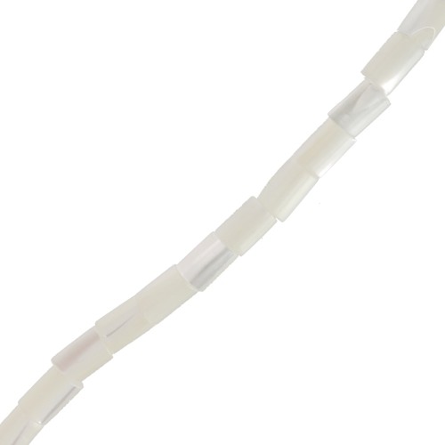 Cuentas de tubo de nácar 5x3 mm - Natural x40cm