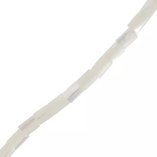 Cuentas de tubo de nácar 5x3 mm - Natural x40cm