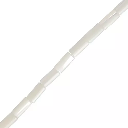 Cuentas de tubo de nácar 8x4 mm - Natural x40cm