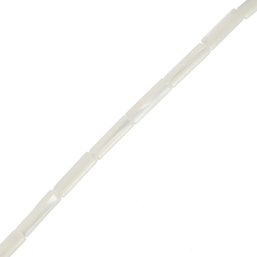 Cuentas de tubo de nácar 13,5x4 mm - Natural x40cm