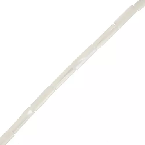 Cuentas de tubo de nácar 13,5x4 mm - Natural x40cm