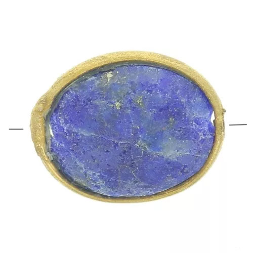 Cuenta de gema ovalada facetada 9x7 mm - Dorado con oro fino - Lapislázuli x1