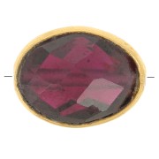 Cuenta de gema ovalada facetada 9x7 mm - Dorado con oro fino - Granate x1|raw }}