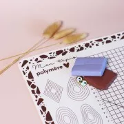 Alfombra de modelado para arcilla polimérica 40x30 cm by Perles and Co - Blanco - Marrón x1