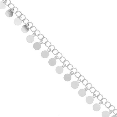 Cadena Forçat 8 mm con pequeños colgantes redondos - Plata 925 x50cm