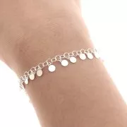 Cadena Forçat 8 mm con pequeños colgantes redondos - Plata 925 x50cm