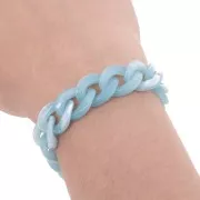 Cadena acrílica 13 mm - Azul claro jaspeado x1m