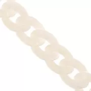 Cadena acrílica 13 mm - Marfil jaspeado x1m