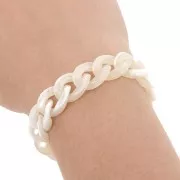 Cadena acrílica 13 mm - Marfil jaspeado x1m