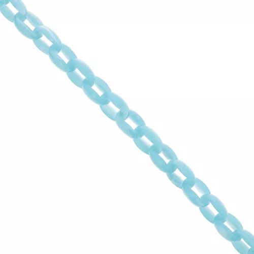 Cadena acrílica 11 mm - Azul claro jaspeado x1m