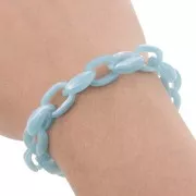 Cadena acrílica 11 mm - Azul claro jaspeado x1m