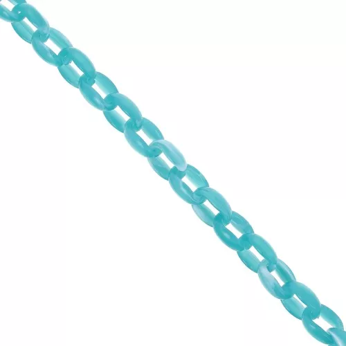 Cadena acrílica 11 mm - Turquesa jaspeada x1m