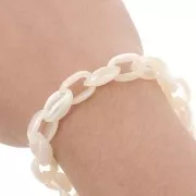 Cadena acrílica 11 mm - Marfil jaspeado x1m