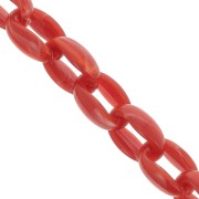 Cadena acrílica 11 mm - Rojo coral jaspeado x1m