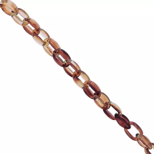 Cadena acrílica 11 mm - Carey - Marrón - Beige x1m