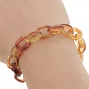 Cadena acrílica 11 mm - Carey - Marrón - Beige x1m