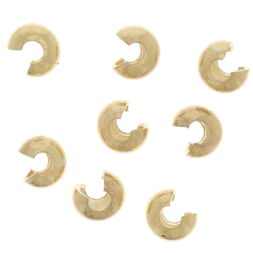 Tapas de cuentas para aplastar a 2 mm - Chapado en oro x25