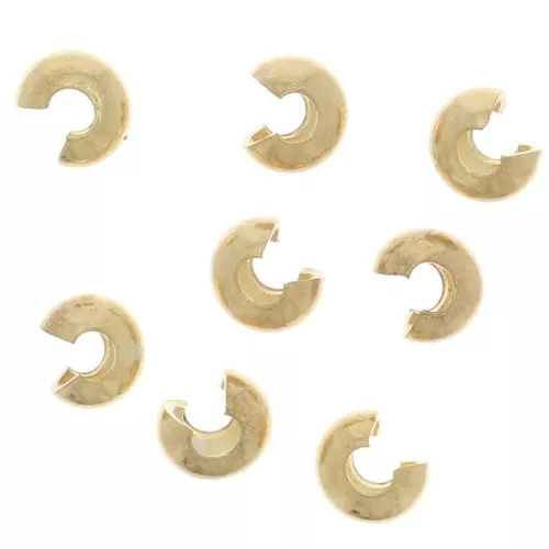 Tapas de cuentas para aplastar a 2 mm - Chapado en oro x25