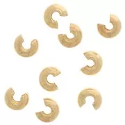 Tapas de cuentas aplastables de 3 mm - Chapado en oro x25