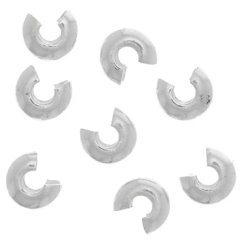 Tapas de cuentas aplastables de 4 mm - Plateadas x25