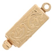 Broche de clip rectangular 18x6 mm - diseño arabesco - Oro x1