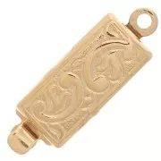 Broche de clip rectangular 18x6 mm - diseño arabesco - Oro x1