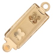 Broche de clip rectangular 18x6 mm - diseño arabesco - Oro x1