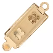 Broche de clip rectangular 18x6 mm - diseño arabesco - Oro x1