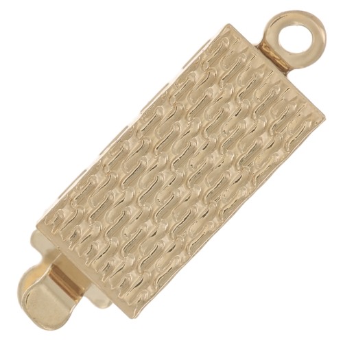 Cierre rectangular texturizado 18x6 mm - Oro x1