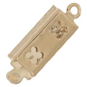 Cierre rectangular texturizado 18x6 mm - Oro x1