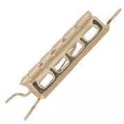 Cierre rectangular texturizado 18x6 mm - Oro x1