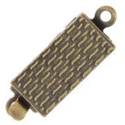 Cierre rectangular texturizado 18x6 mm - Bronce x1