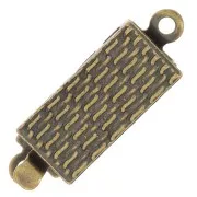 Cierre rectangular texturizado 18x6 mm - Bronce x1