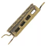 Cierre rectangular texturizado 18x6 mm - Bronce x1