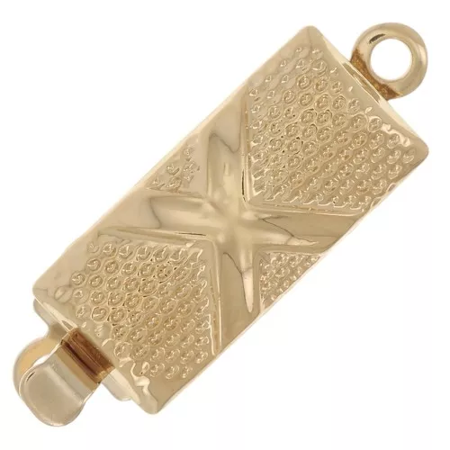 Cierre rectangular de clip 18x6 mm - Oro x1
