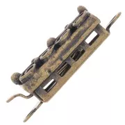 Cierre rectangular con bolitas 18x6,5 mm - Bronce x1