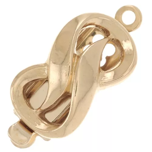 Cierre de clip rectangular 18x8 mm - patrón infinito - Oro x1