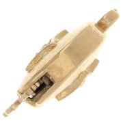 Cierre de clip redondo con rayas y strass 18x12 mm - diseño de diamante - Oro - Cristal