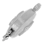 Cierre de clip redondo con rayas y piedras de estrás 18x12 mm - diseño de rombos - Rodio