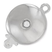 Cierre de clip redondo de diamantes de imitación 17,5x12 mm - Rodio - Cristal x1|raw }}
