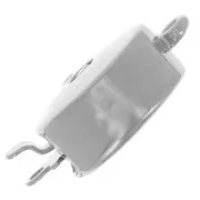 Cierre de clip redondo de diamantes de imitación 17,5x12 mm - Rodio - Cristal x1