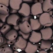 Cuentas de cristal Ginko Duo 2 agujeros 7.5x7.5 mm Dark Bronze Mat x10g|raw }}
