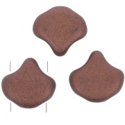 Cuentas de cristal Ginko Duo 2 agujeros 7.5x7.5 mm Dark Bronze Mat x10g
